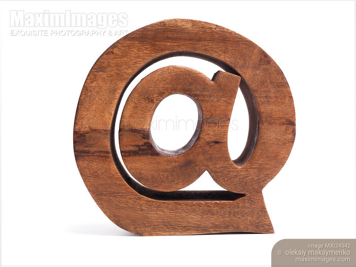 Email Symbol AT @ isolated on white Stock photo of Email Symbol AT @ isolated on white Buy commercial use license at MaximImages