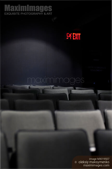 Stock photo of Empty movie theatre Buy commercial use license at MaximImages