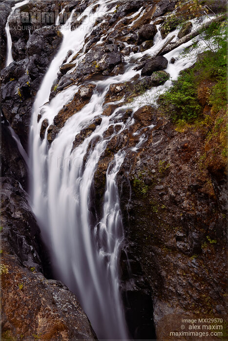 Stock photo of Englishman River Falls Waterfall aerial scecnery Vancouver Island BC Buy commercial use license at MaximImages