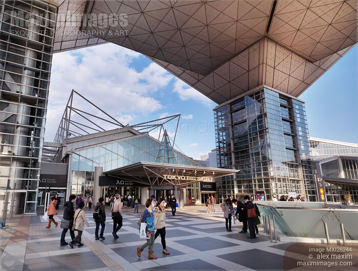Entrance of Tokyo Big Sight Exhibition Center Stock photo of Entrance of Tokyo Big Sight Exhibition Center Buy commercial use license at MaximImages