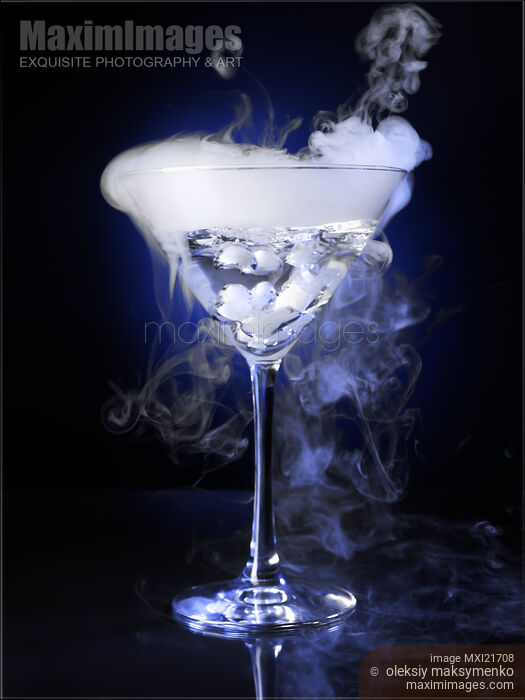 Stock photo of Exotic Steaming Drink with Liquid Nitrogen Buy commercial use license at MaximImages