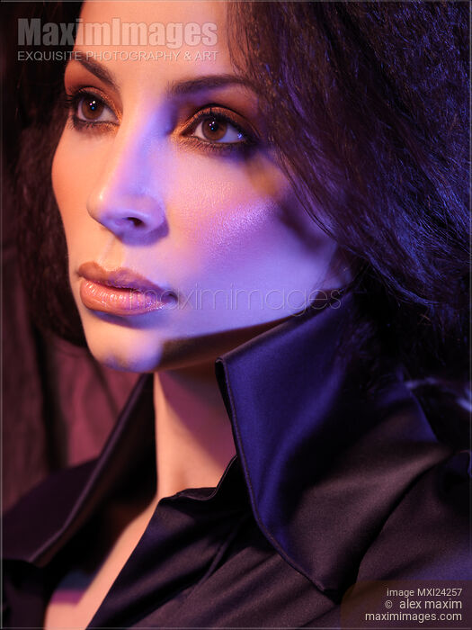 Expressive closeup portrait of a beautiful woman Stock photo of Expressive closeup portrait of a beautiful woman Buy commercial use license at MaximImages