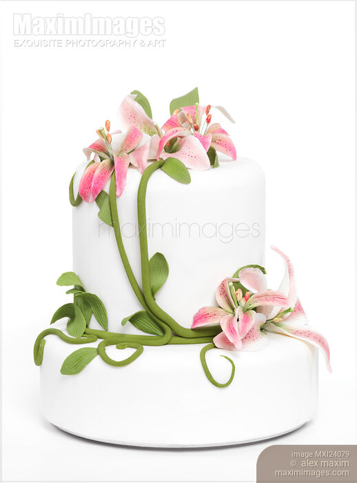 Fancy white cake Stock photo of Fancy white cake Buy commercial use license at MaximImages