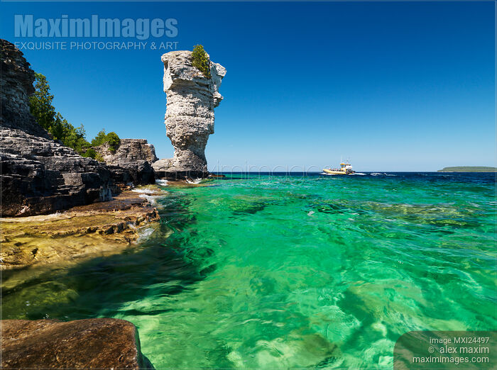 Stock photo of Flowerpot Island Ontario Buy commercial use license at MaximImages