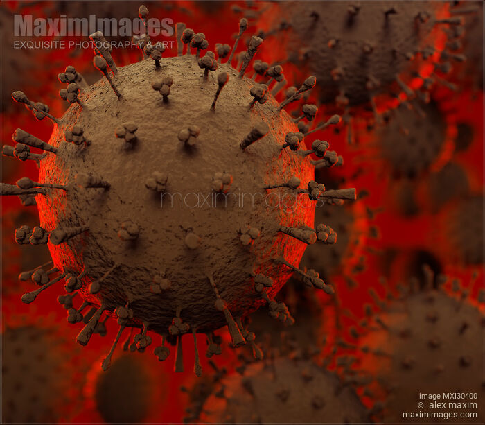 Flu virus Influenza A closeup of particles viral infection epidemic concept Stock image of Flu virus Influenza A closeup of particles viral infection epidemic concept Buy commercial use license at MaximImages