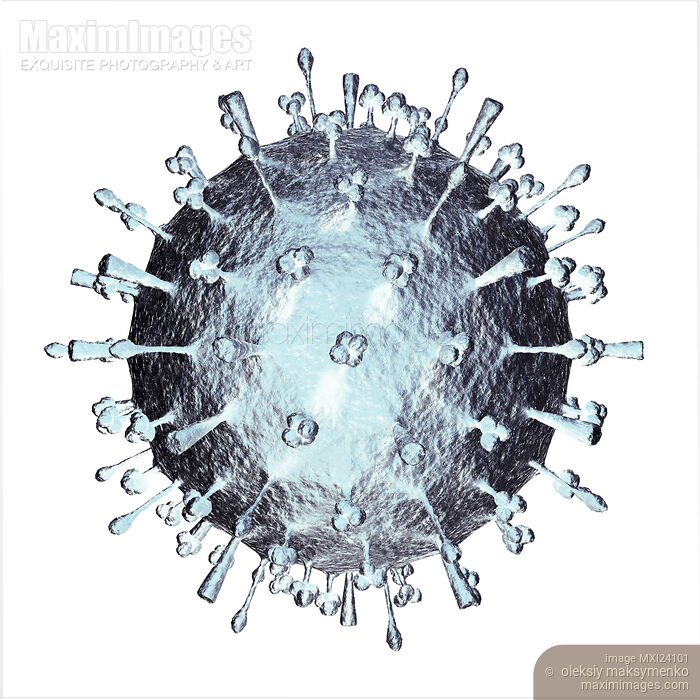 Stock photo of Flu virus Influenza A particle Buy commercial use license at MaximImages