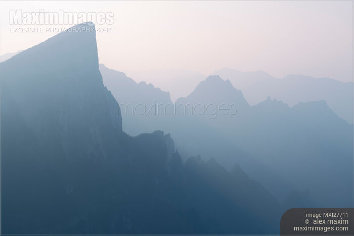 Foggy mountan landscape scenery in Zhangjiajie China Stock photo of Foggy mountan landscape scenery in Zhangjiajie China Buy commercial use license at MaximImages