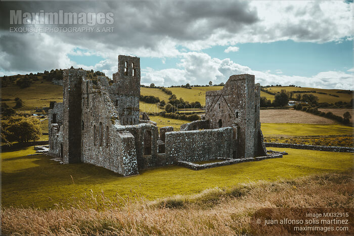 Stock photo of Fore Abbey old castle ruins in Westmeath Ireland Buy commercial use license at MaximImages