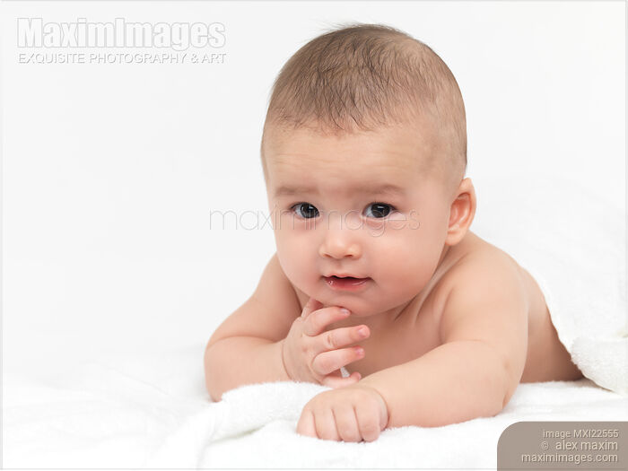 Stock photo of Four Month Old Baby Buy commercial use license at MaximImages
