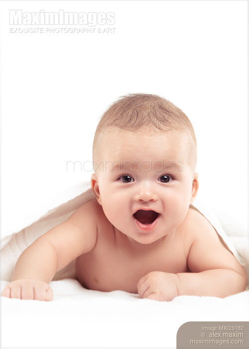 Four Month Old Baby Boy with Joyous Expression Stock photo of Four Month Old Baby Boy with Joyous Expression Buy commercial use license at MaximImages