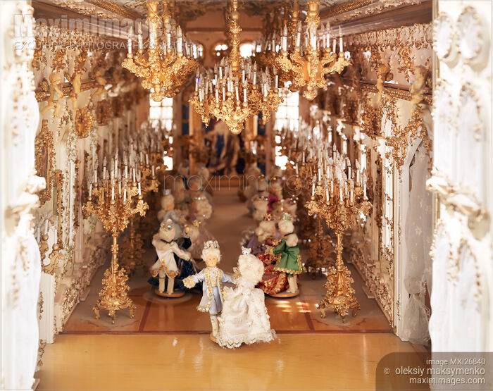 Stock photo of French renaissance ballroom dollhouse Buy commercial use license at MaximImages