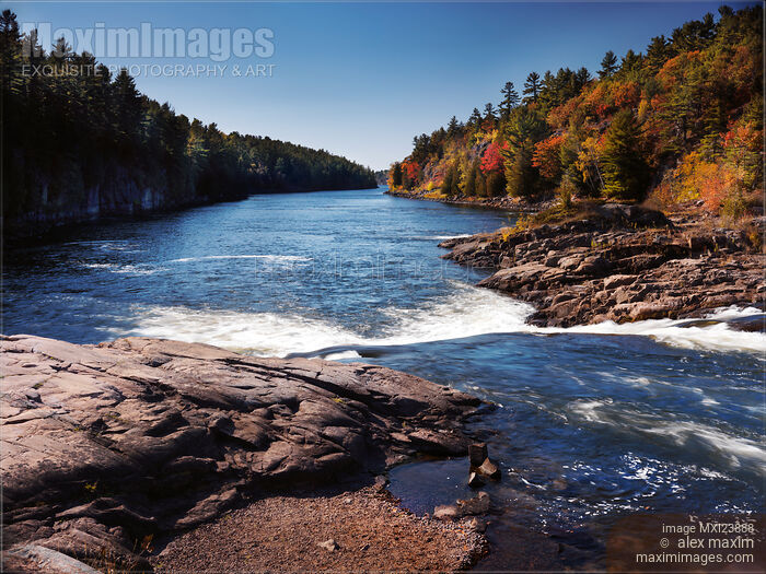 Stock photo of French River Recollet Falls Buy commercial use license at MaximImages