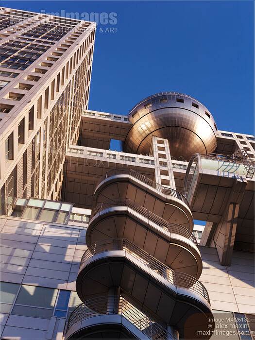 Stock photo of Fuji Television HQ building in Odaiba Tokyo Buy commercial use license at MaximImages