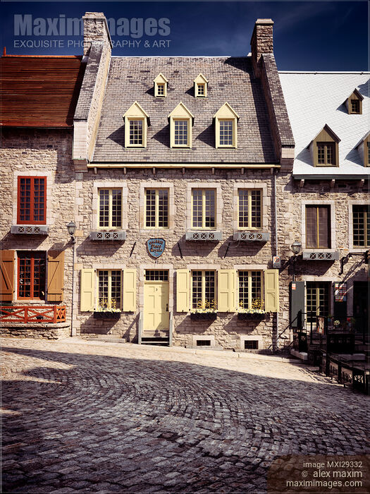 Stock photo of Galerie Place Royale historic building in Royal Square of Old Quebec City Buy commercial use license at MaximImages