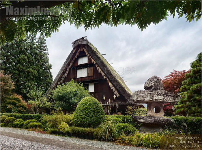 Stock photo of Gassho-zukuri rural house at Gero Onsen Gassho village Japan Buy commercial use license at MaximImages