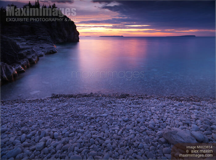 Georgian Bay Cliffs at Sunset Stock photo of Georgian Bay Cliffs at Sunset Buy commercial use license at MaximImages