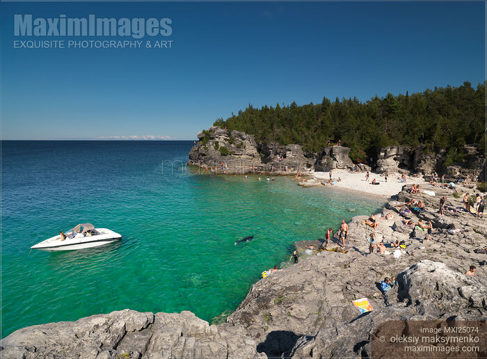 Stock photo of Georgian Bay Rocky Beach at Bruce Peninsula National Park Buy commercial use license at MaximImages