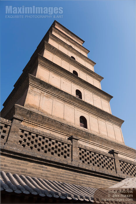 Giant Wild Goose Pagoda in Xi'an Stock photo of Giant Wild Goose Pagoda in Xi'an Buy commercial use license at MaximImages