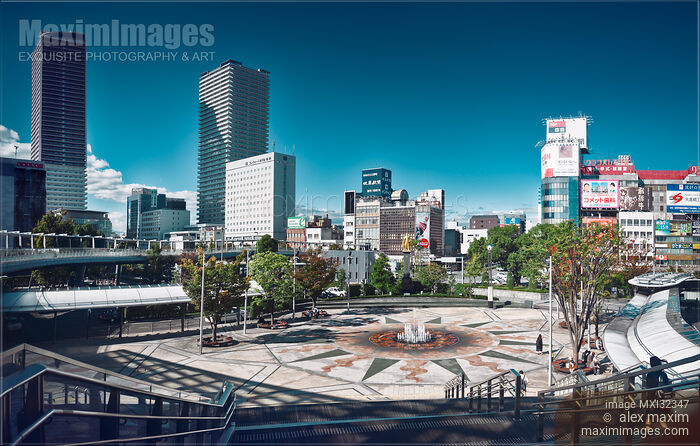 Stock photo of Gifu city panoramic view from Gifu Station Gifu-eki Modern downtown architecture Japan Buy commercial use license at MaximImages