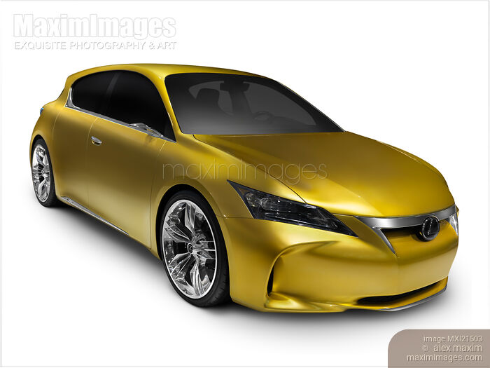Stock photo of Gold Lexus LF-Ch Hybrid Car Buy commercial use license at MaximImages