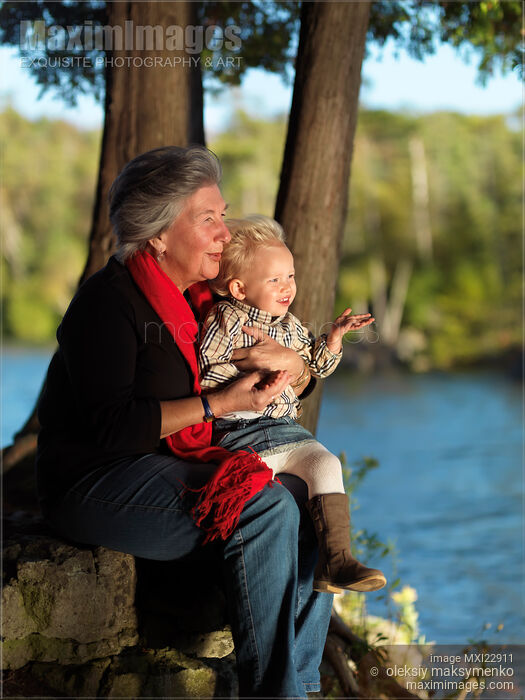 Stock photo of Grandma with Her Granddaughter in the Nature Buy commercial use license at MaximImages