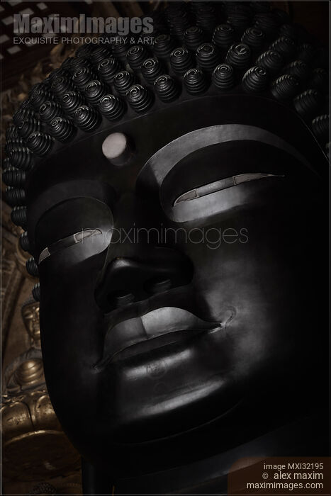 Great Buddha statue face in Daibutsuden Great Buddha Hall of Todai-ji temple Stock photo of Great Buddha statue face in Daibutsuden Great Buddha Hall of Todai-ji temple Buy commercial use license at MaximImages