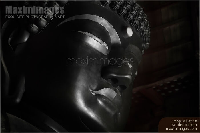 Stock photo of Great Buddha statue face in Todaiji temple Nara Japan Buy commercial use license at MaximImages