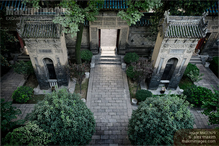 Stock photo of Great Mosque gardens of Xi'an China Buy commercial use license at MaximImages