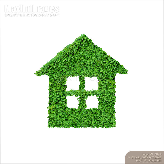 Green home conceptual symbol made from green leaves Stock image of Green home conceptual symbol made from green leaves Buy commercial use license at MaximImages