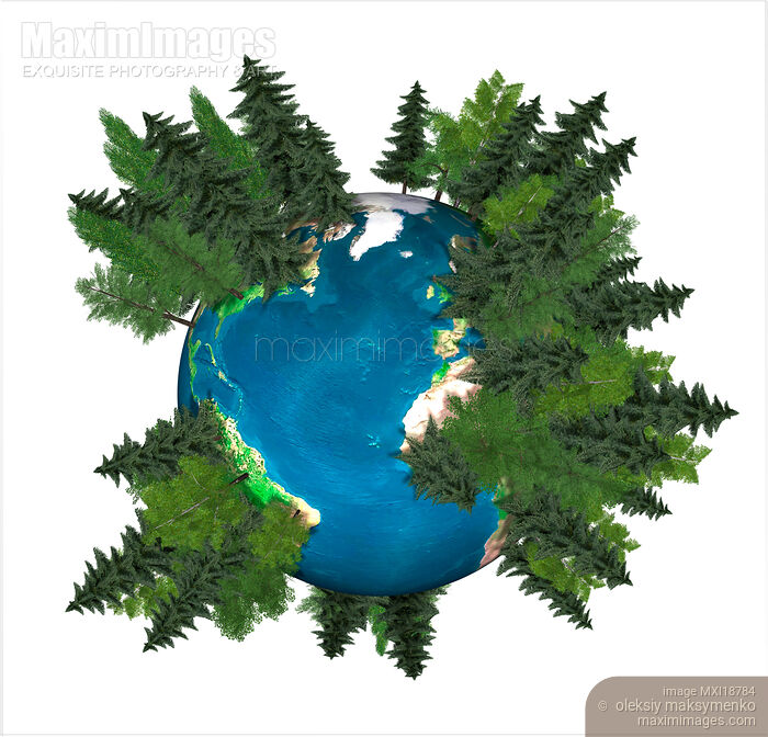 Stock image of Green Planet Earth Forest Concept Buy commercial use license at MaximImages