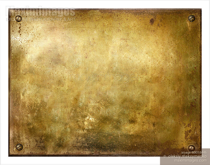 Stock photo of Grungy Brushed Brass Sign Buy commercial use license at MaximImages