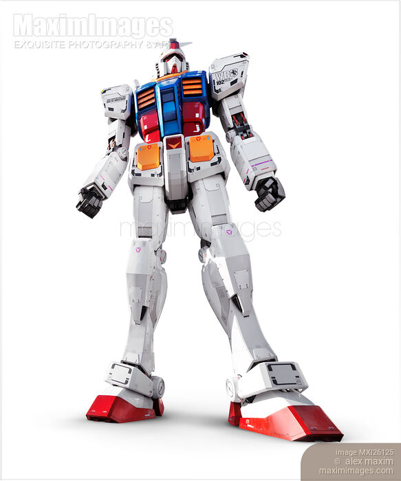 Stock photo of Gundam RX-78-2 statue isolated on white Buy commercial use license at MaximImages