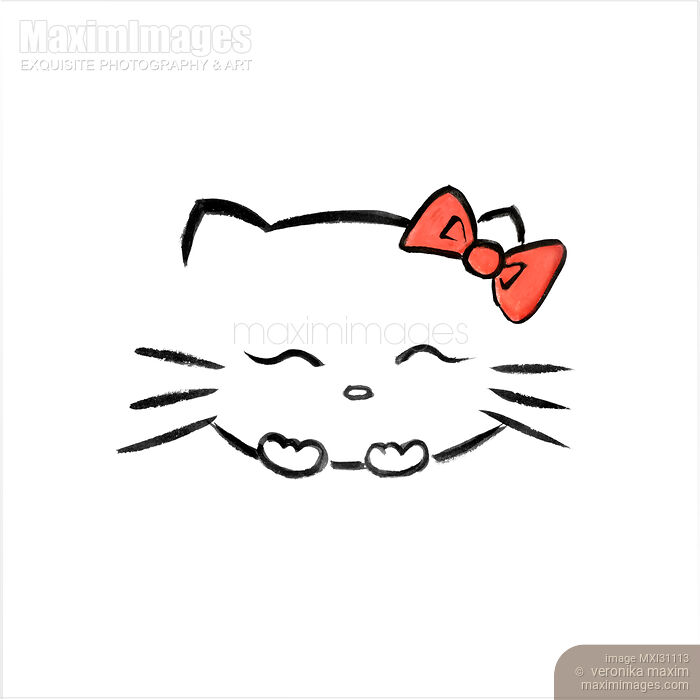 Happy smiling kitty kawaii character illustration Stock image of Happy smiling kitty kawaii character illustration Buy commercial use license at MaximImages