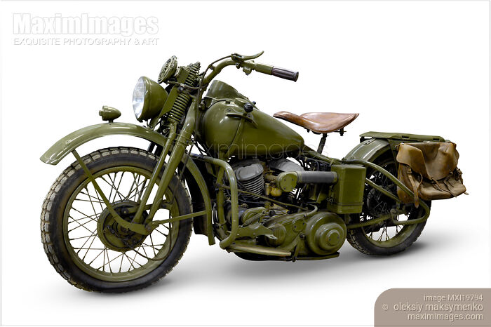 Stock photo of Harley Davidson WLA-42 vintage motorcycle Buy commercial use license at MaximImages