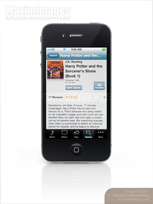 Stock photo of Harry Potter at iTunes Store on Apple iPhone 4 Buy commercial use license at MaximImages