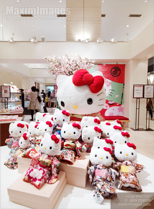 Stock photo of Hello Kitty in Japanese Kimono Buy commercial use license at MaximImages