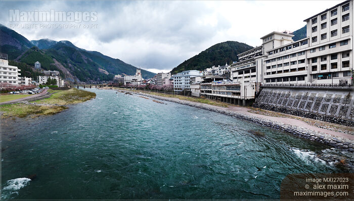 Stock photo of Hida river in Gero Japan Buy commercial use license at MaximImages