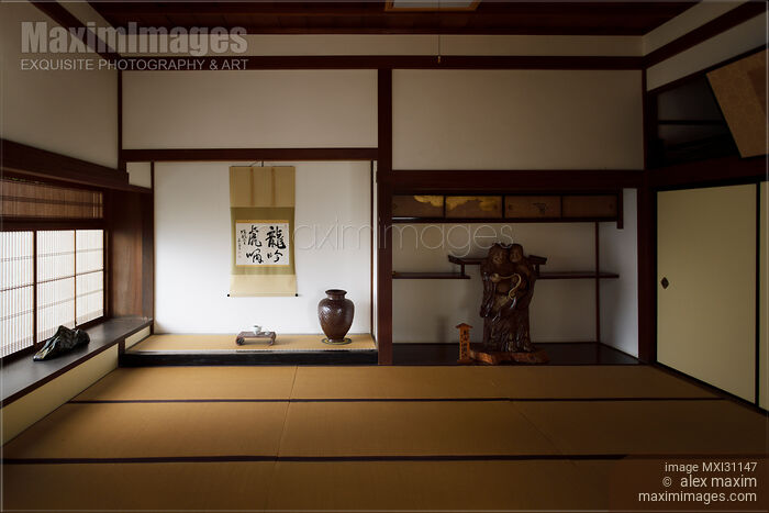 Historic traditional Japanese Zen room with an alcove tokonoma Nanzen-ji Japan Stock photo of Historic traditional Japanese Zen room with an alcove tokonoma Nanzen-ji Japan Buy commercial use license at MaximImages