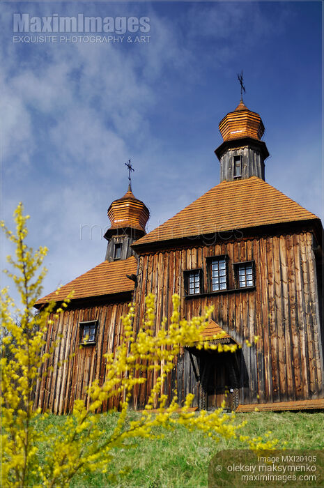 Stock photo of Historic Ukrainian wooden church Buy commercial use license at MaximImages