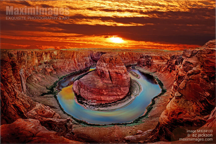 Stock photo of Horseshoe Bend Arizona sunrise landscape scenery Buy commercial use license at MaximImages