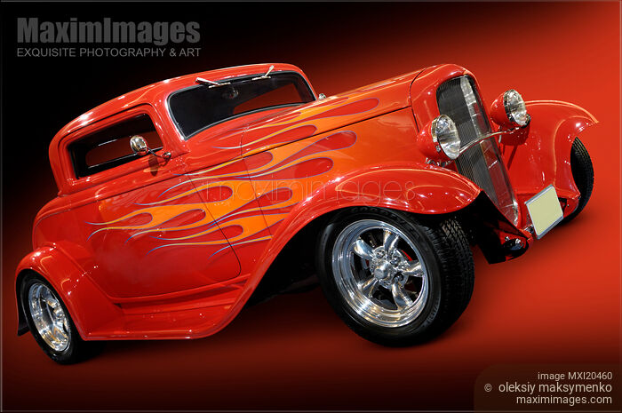 Stock photo of Hot Rod Ford Coupe 1932 custom vintage car Buy commercial use license at MaximImages