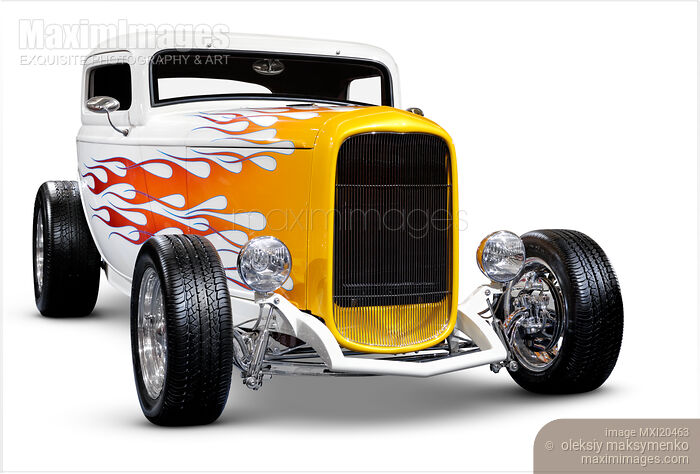 Stock photo of Hot rod Ford Hi-Boy Coupe 1932 custom vintage car Buy commercial use license at MaximImages