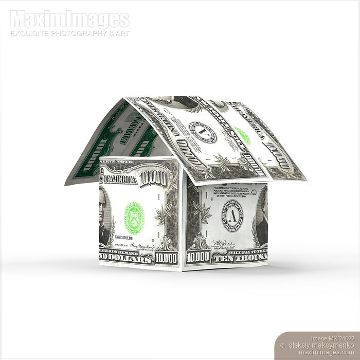 House made of ten thousand dollar bills Stock image of House made of ten thousand dollar bills Buy commercial use license at MaximImages