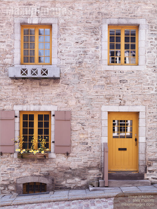 House with historic architecture details in Old Quebec City Stock photo of House with historic architecture details in Old Quebec City Buy commercial use license at MaximImages