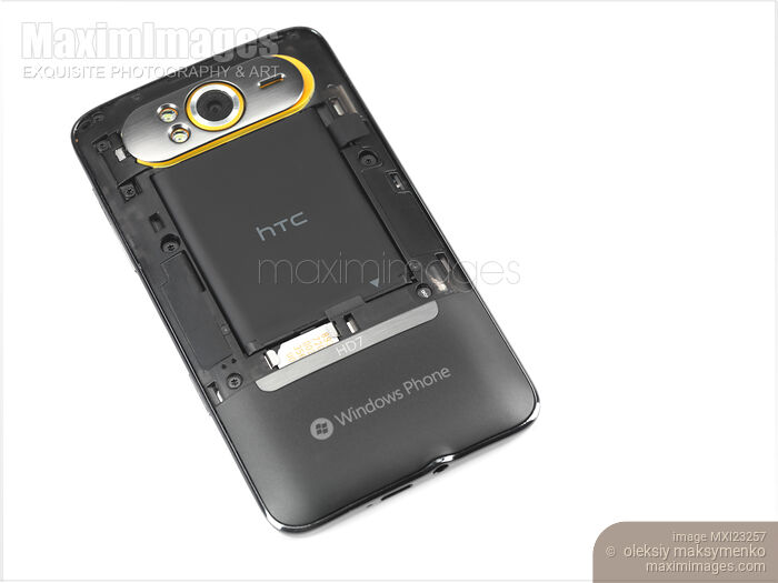 HTC HD7 Smartphone Windows 7 Phone Battery Compartment Stock photo of HTC HD7 Smartphone Windows 7 Phone Battery Compartment Buy commercial use license at MaximImages