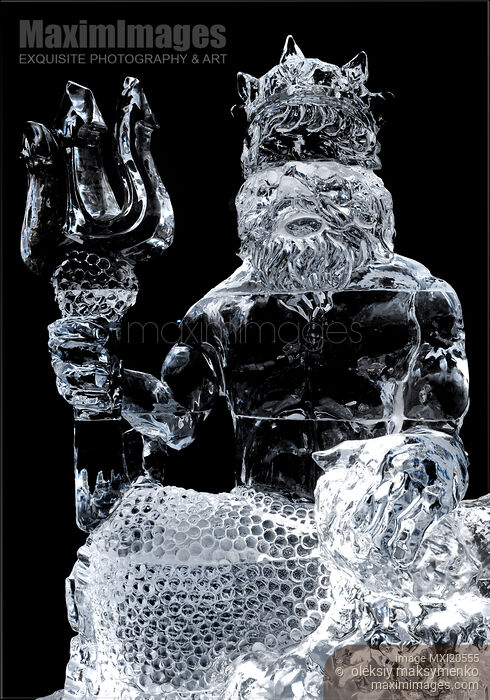 Stock photo of Ice Sculpture of Neptune Buy commercial use license at MaximImages