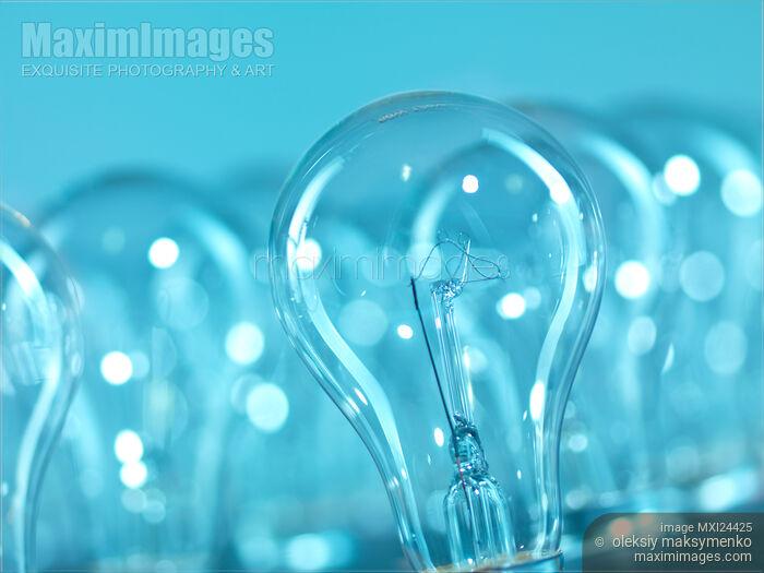Stock photo of Incandescent light bulbs abstract Buy commercial use license at MaximImages