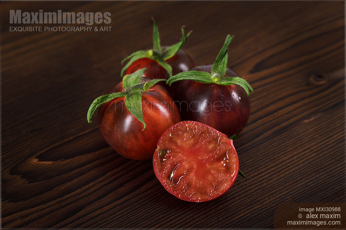 Indigo Rose organic tomatoes Stock photo of Indigo Rose organic tomatoes Buy commercial use license at MaximImages