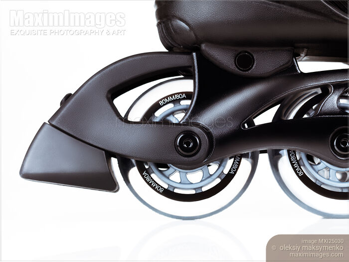 Stock photo of Inline skate wheels and break Buy commercial use license at MaximImages