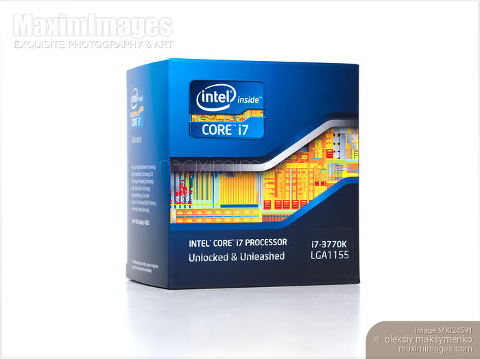 Stock photo of Intel i7 Processor in Box Buy commercial use license at MaximImages